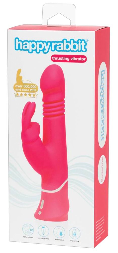 Happyrabbit Thrusting - akkus, csiklókaros lökő vibrátor (pink)