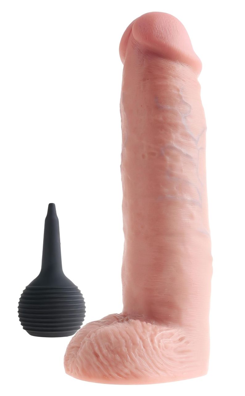 King Cock 10 - élethű spriccelő dildó (25cm) - natúr