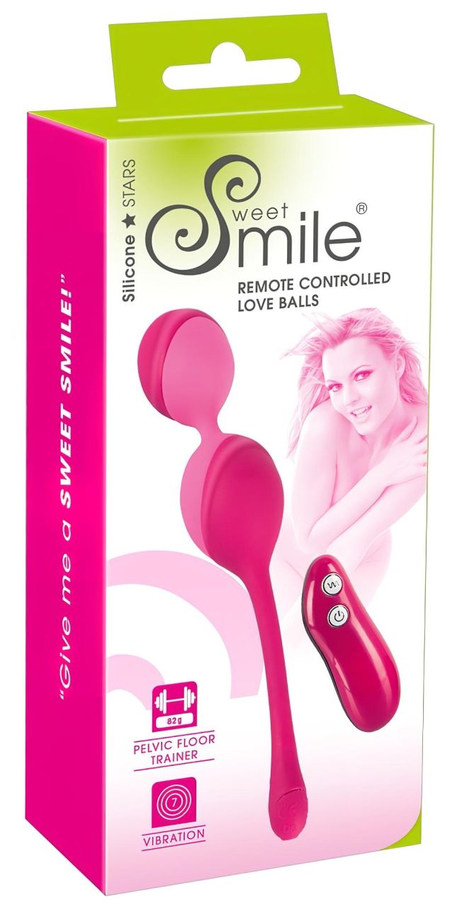 SMILE Love Balls - 82g -os, akkus, rádiós vibrációs tojás (pink)