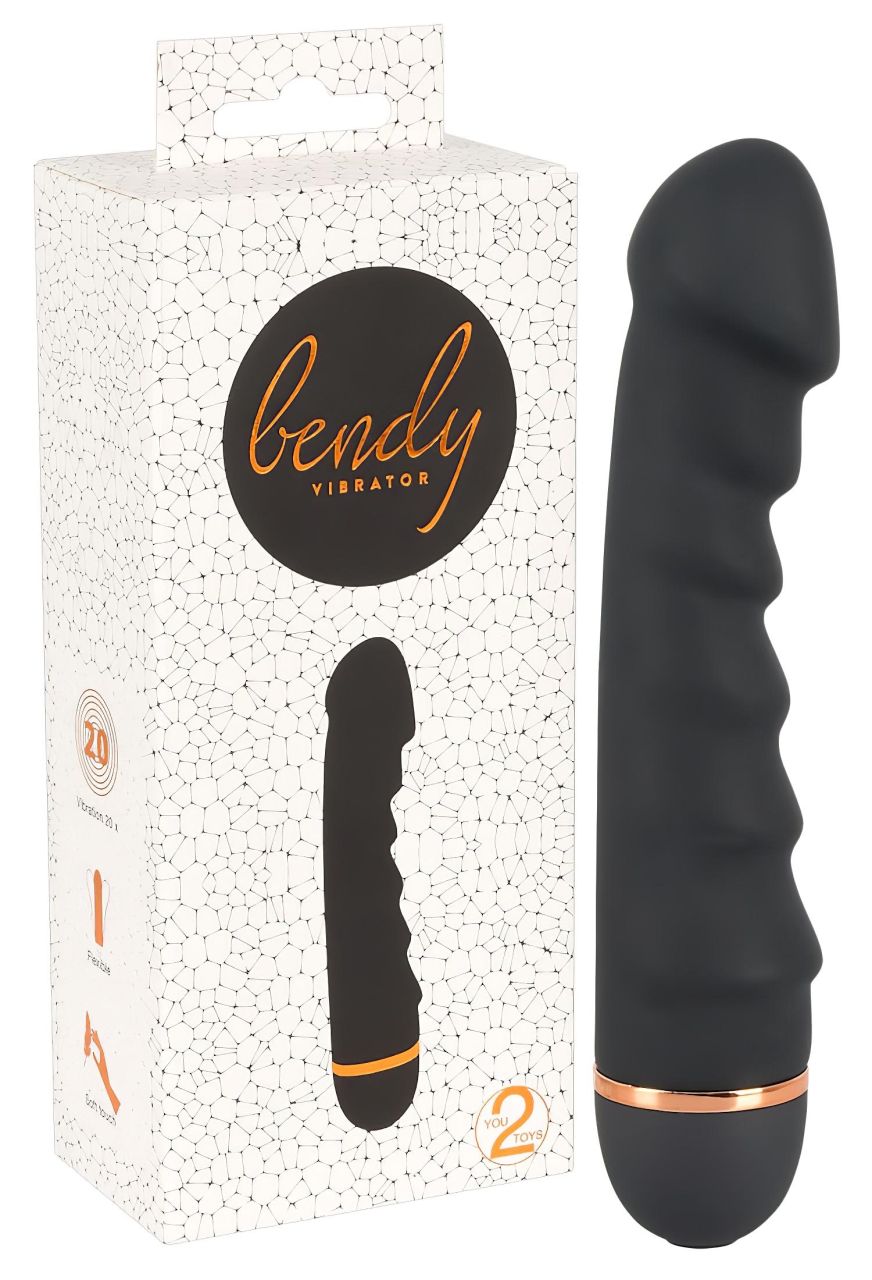 You2Toys - Bendy Ripple - bordás vibrátor (fekete)