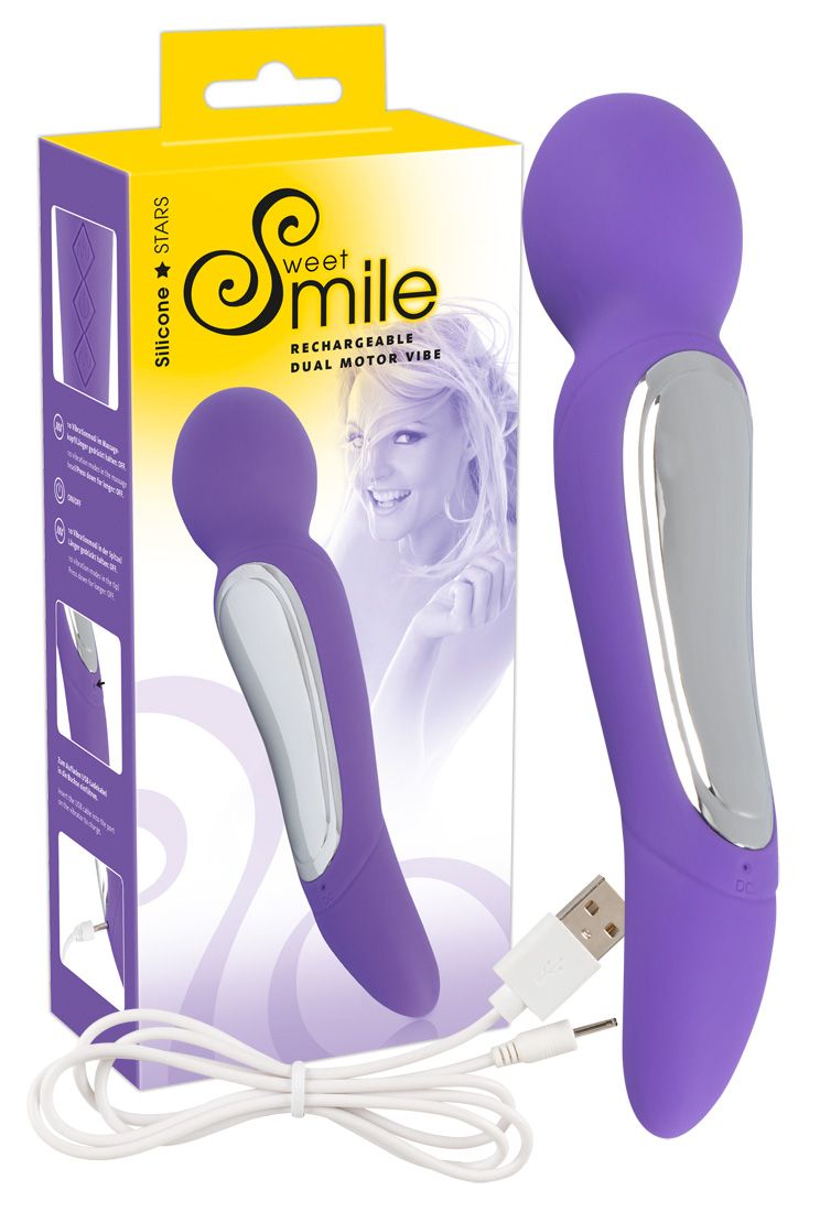 SMILE Wand - Dupla motoros masszírozó vibrátor (lila)