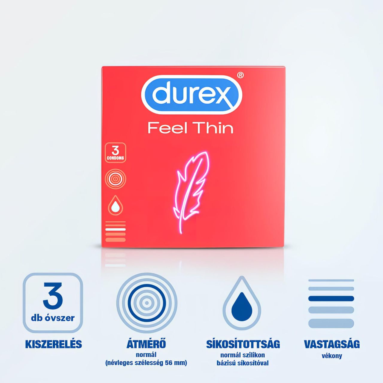 Durex Feel Thin - élethű érzés óvszer (3db)