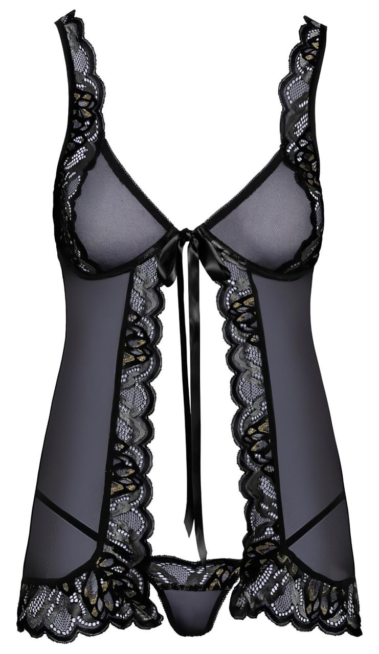 Kissable - nyitott babydoll (fekete) Kissable - nyitott babydoll (fekete)