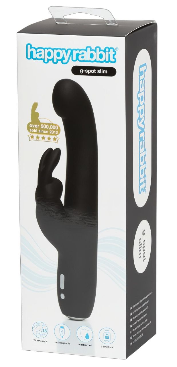 Happyrabbit G-Spot Slim - vibrátor (fekete)