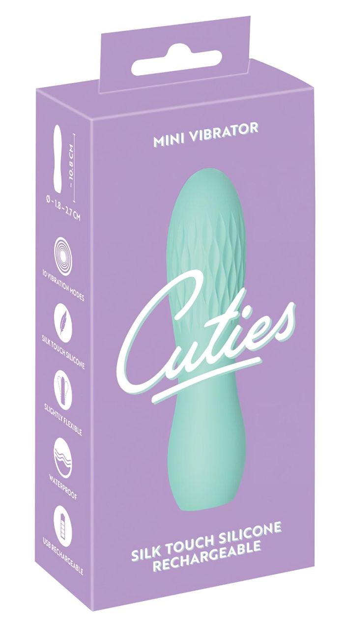 Cuties Mini 3 - akkus, vízálló, geometrikus vibrátor (zöld)