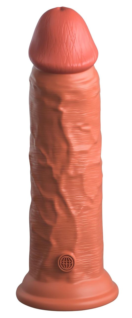 King Cock Elite 8 - tapadótalpas dildó (20cm) - sötét natúr