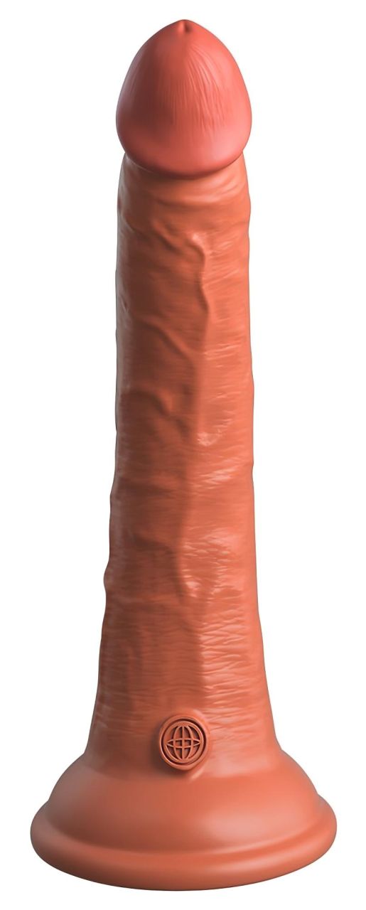 / King Cock Elite 7- tapadótalpas, élethű dildó (18cm) - sötét natúr