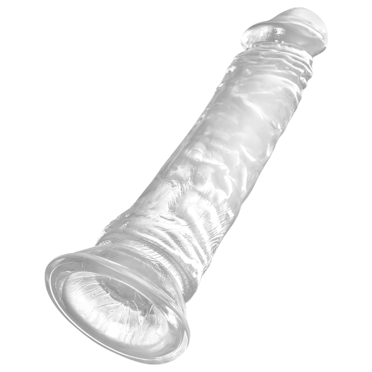 King Cock Clear 8 - tapadótalpas, nagy dildó (20cm)