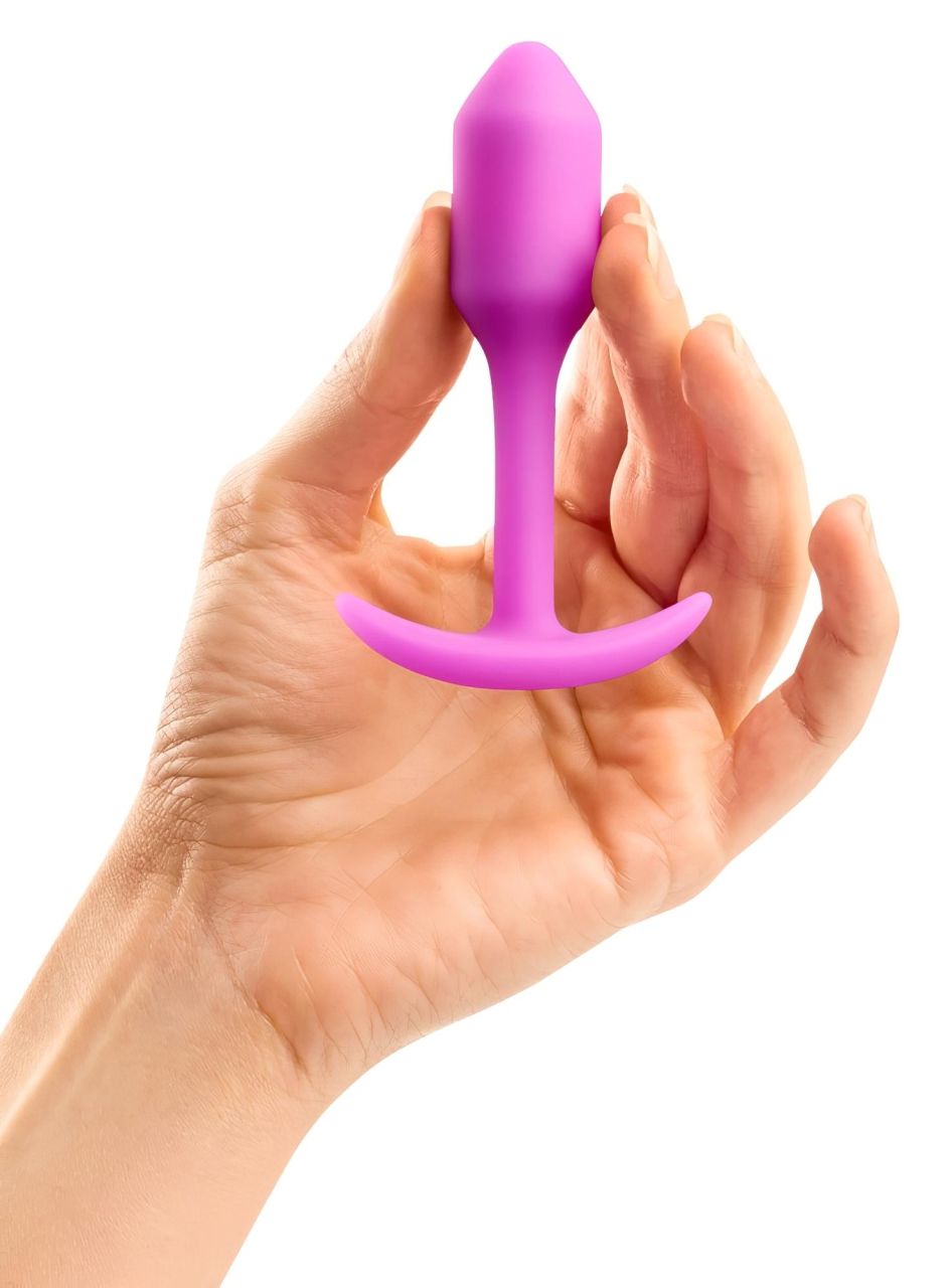 b-vibe Snug Plug 1 - anál dildó belső súllyal (55g) - pink