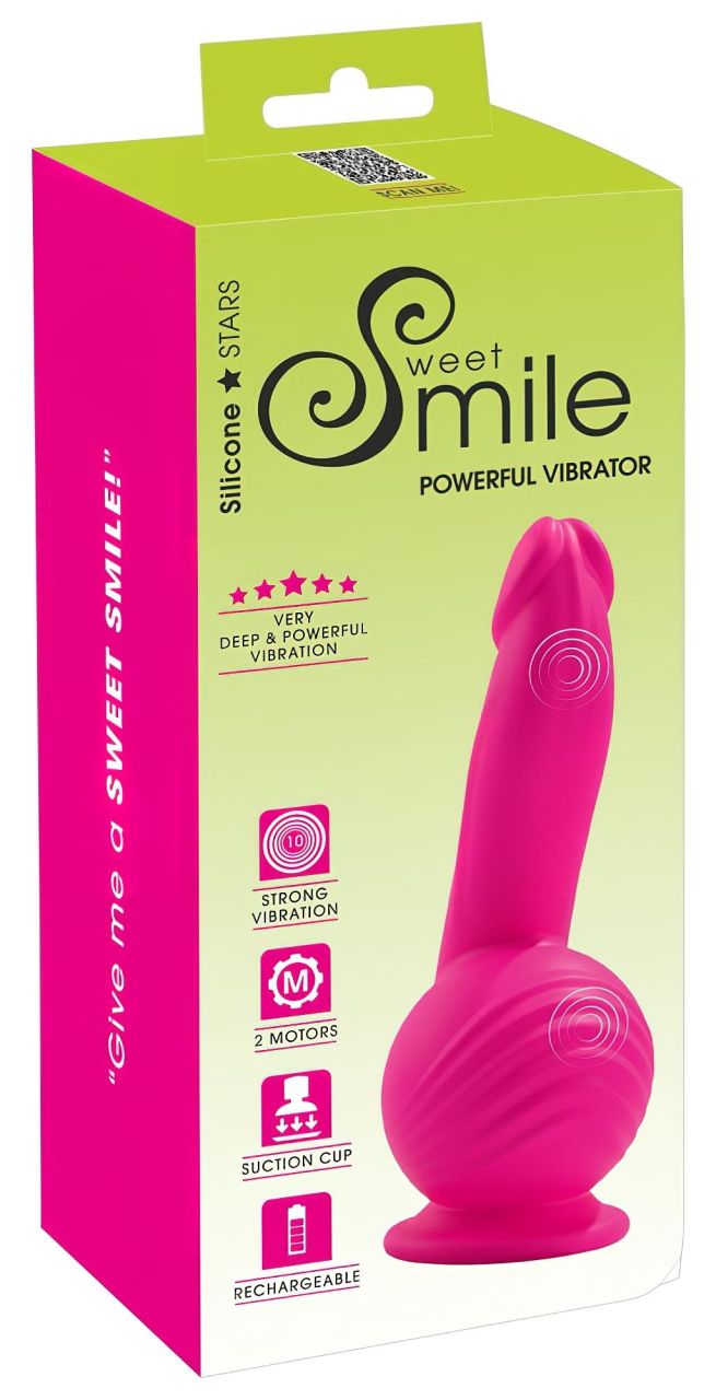 SMILE Powerful - akkus, 2 motoros tapadótalpas vibrátor (pink)