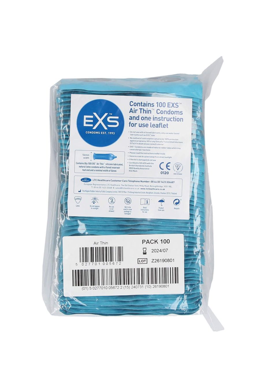 EXS Air Thin - latex óvszer (100db)