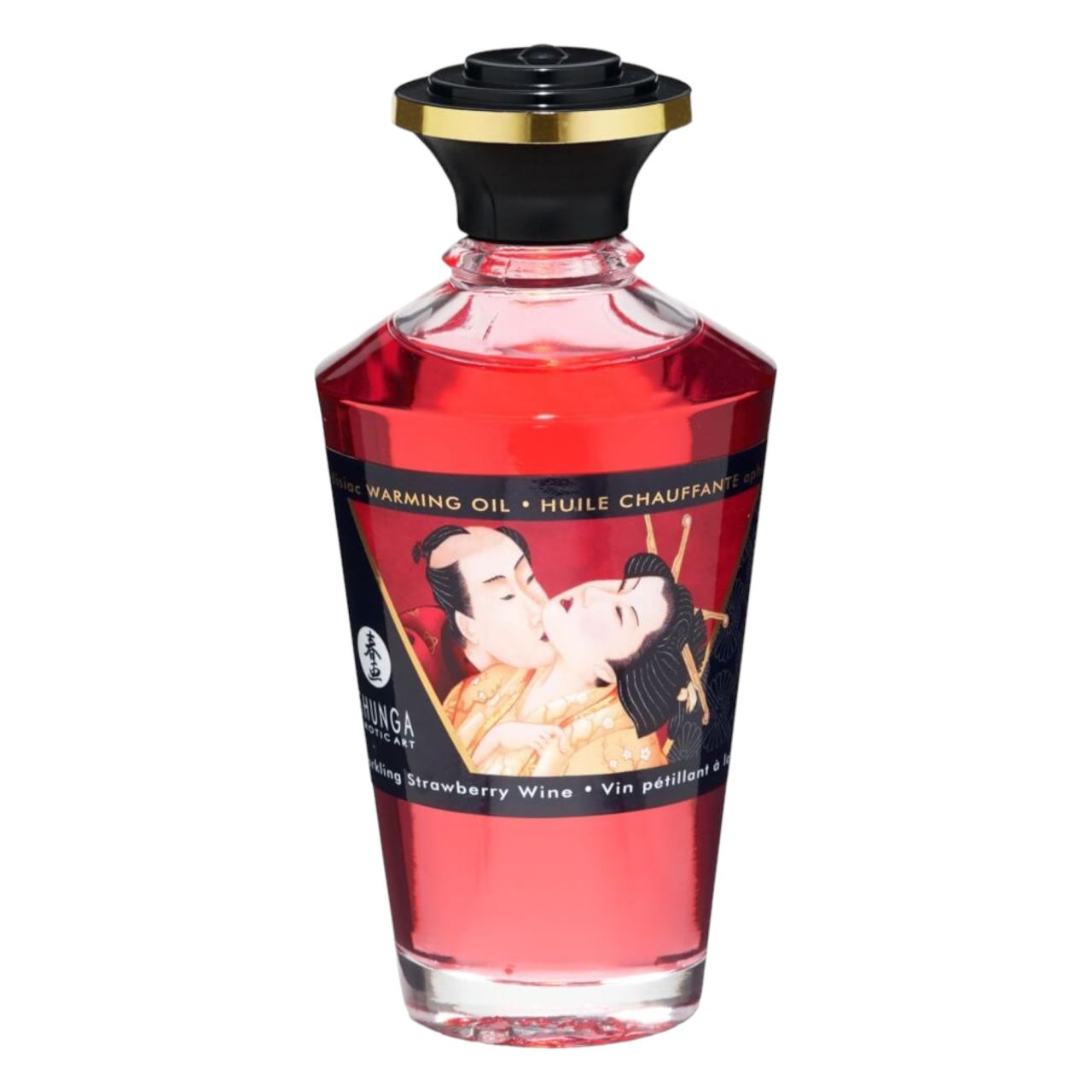 Shunga - melegítő masszázsolaj - pezsgő-eper (100ml)