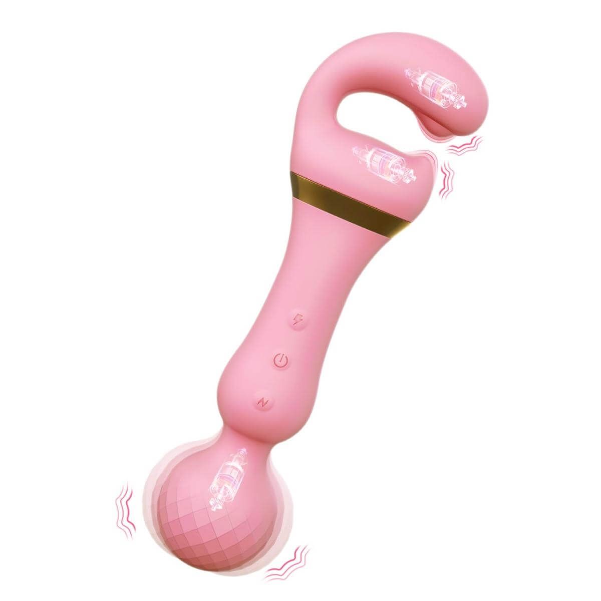 Tracy's Dog Magic Wand - akkus, 3in1 masszírozó vibrátor (pink)