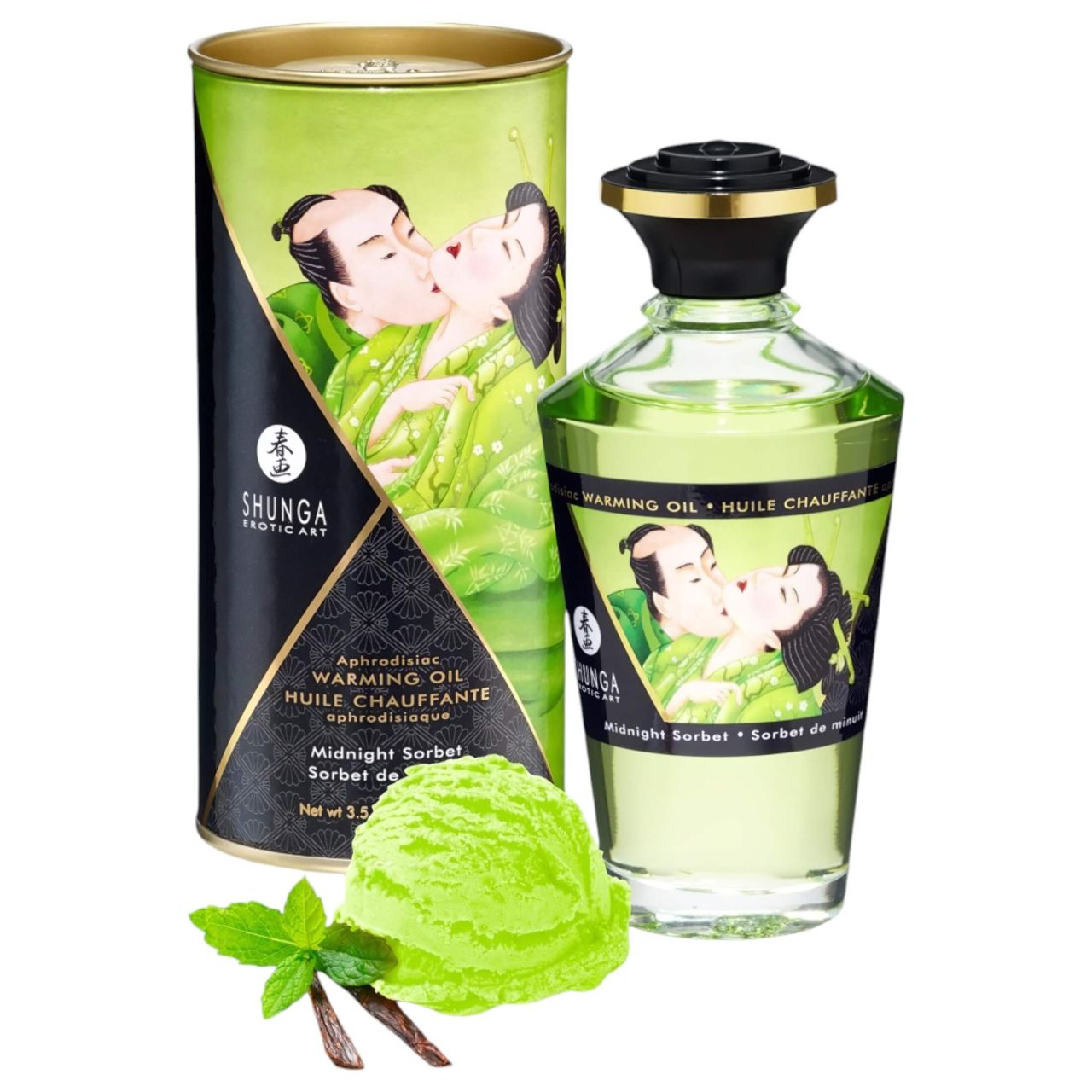 Shunga - melegítő masszázsolaj - midnight sorbet (100ml)