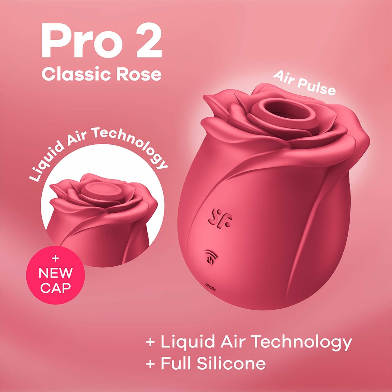 Satisfyer Pro 2 Rose Classic - akkus léghullámos csiklóizgató (piros)