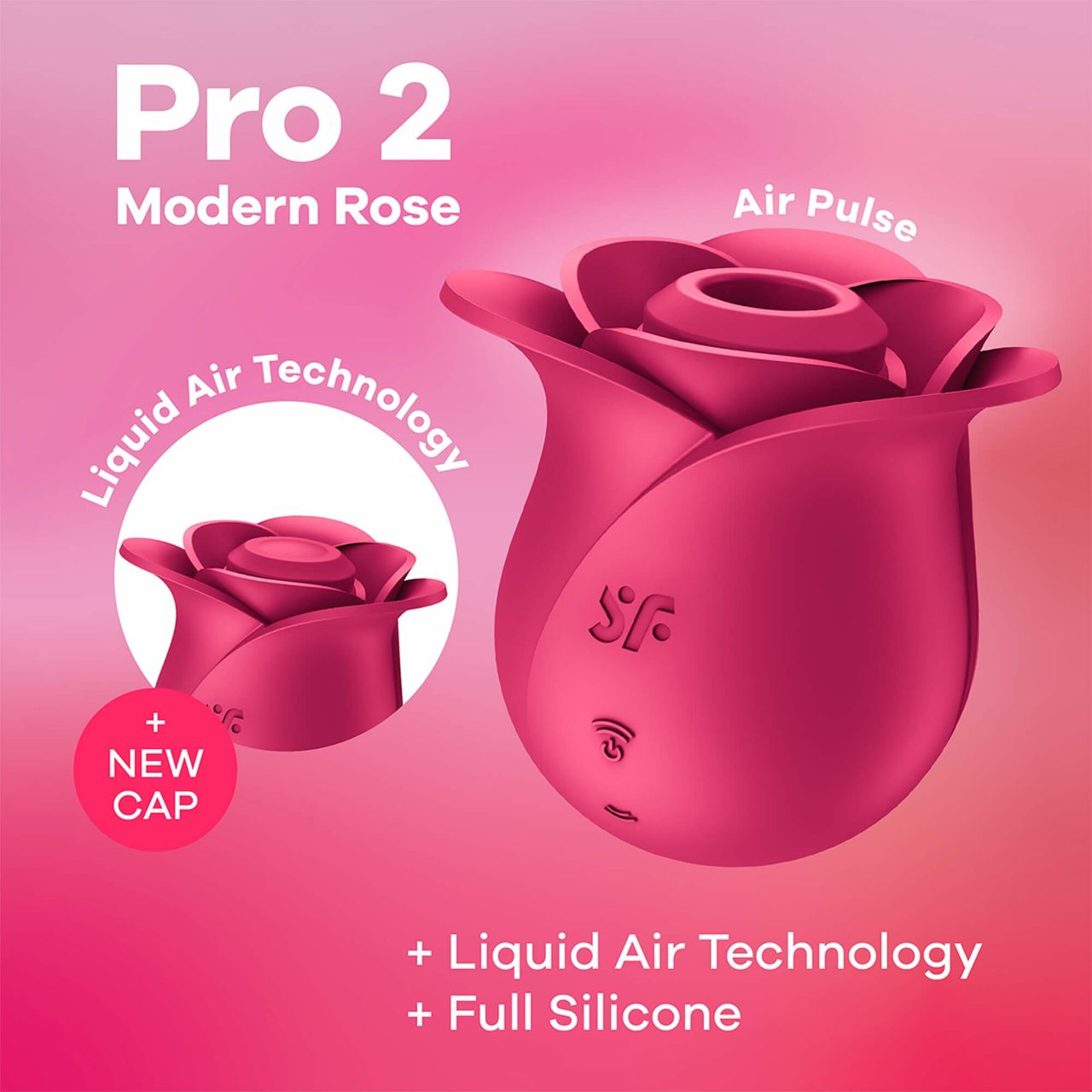 Satisfyer Pro 2 Rose Modern - akkus léghullámos csiklóizgató (piros)