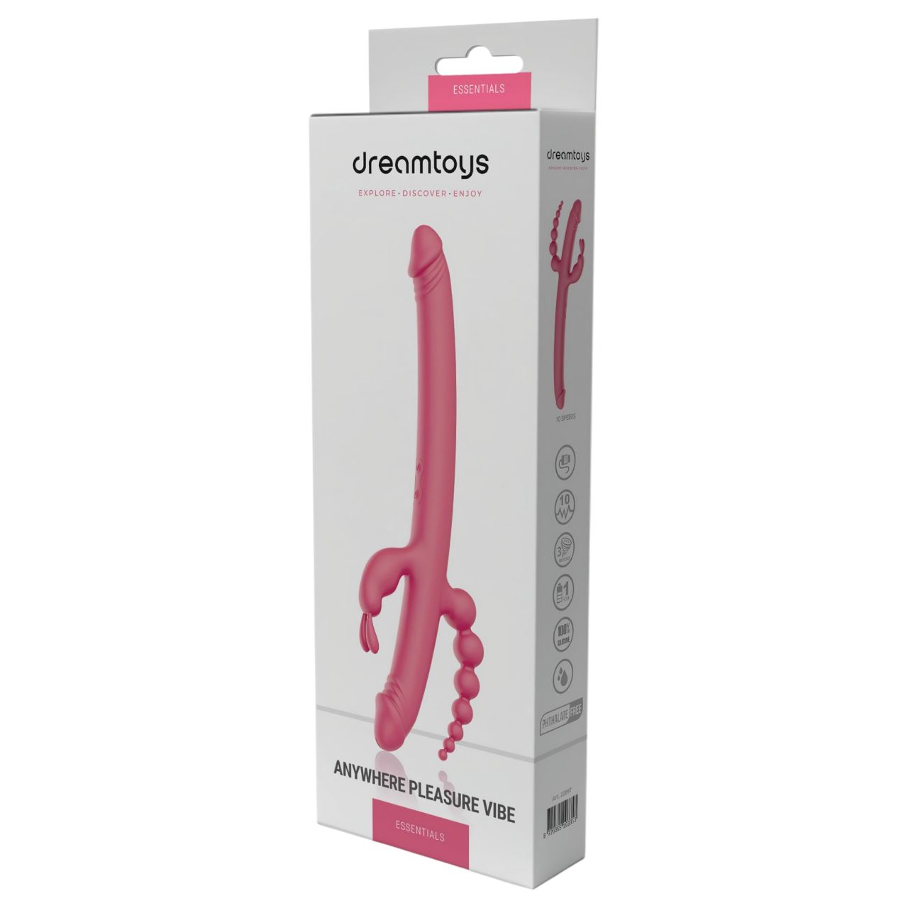 Dreamtoys Anywhere Pleasure Vibe - akkus, 4 ágú vibrátor (pink)