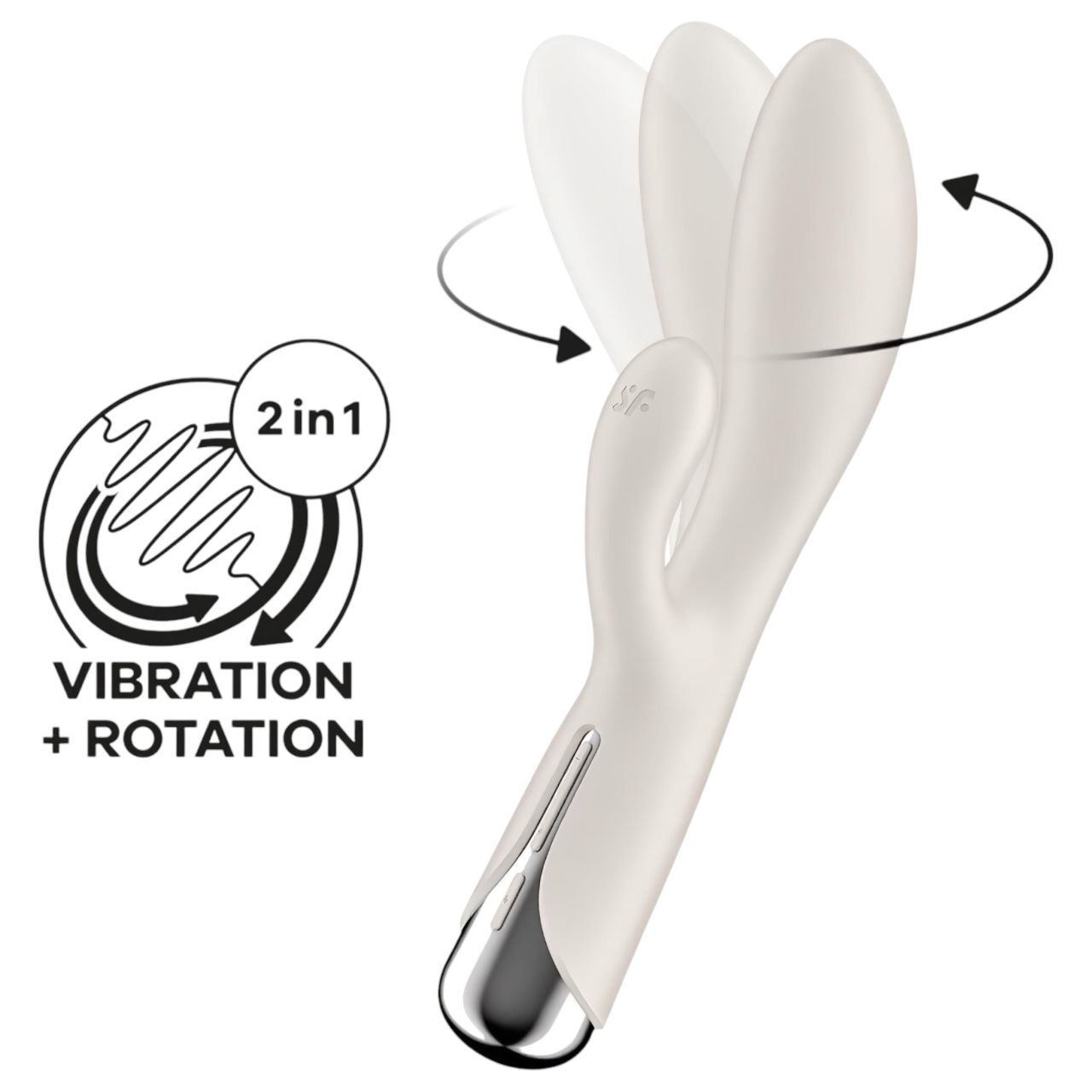 Satisfyer Spinning Rabbit 1 - forgó csiklókaros vibrátor (bézs)