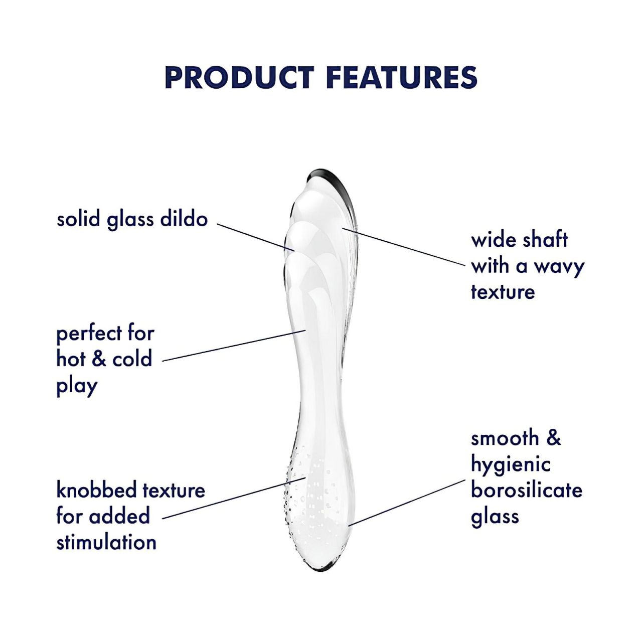 Satisfyer Dazzling Crystal 1 - 2 végű üveg dildó (áttetsző)