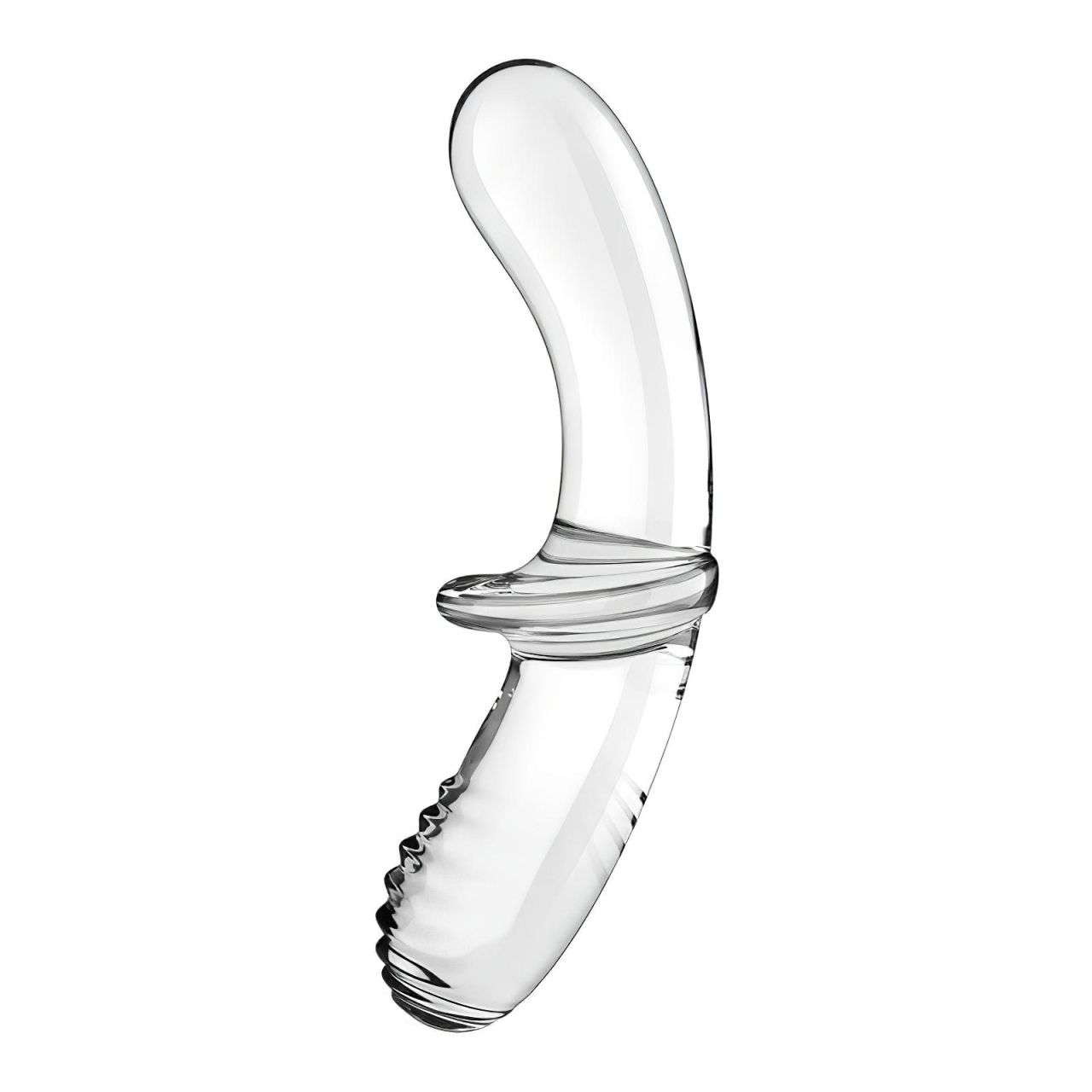 Satisfyer Double Crystal - 2 végű üveg dildó (áttetsző)