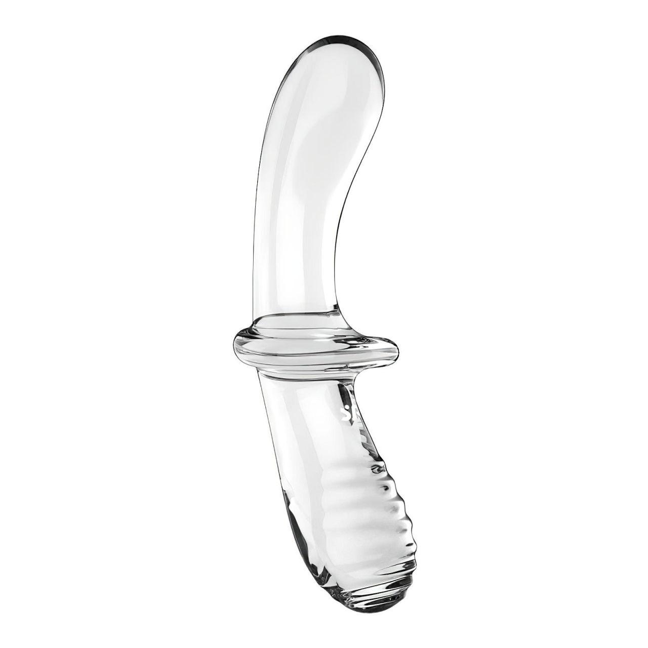 Satisfyer Double Crystal - 2 végű üveg dildó (áttetsző)