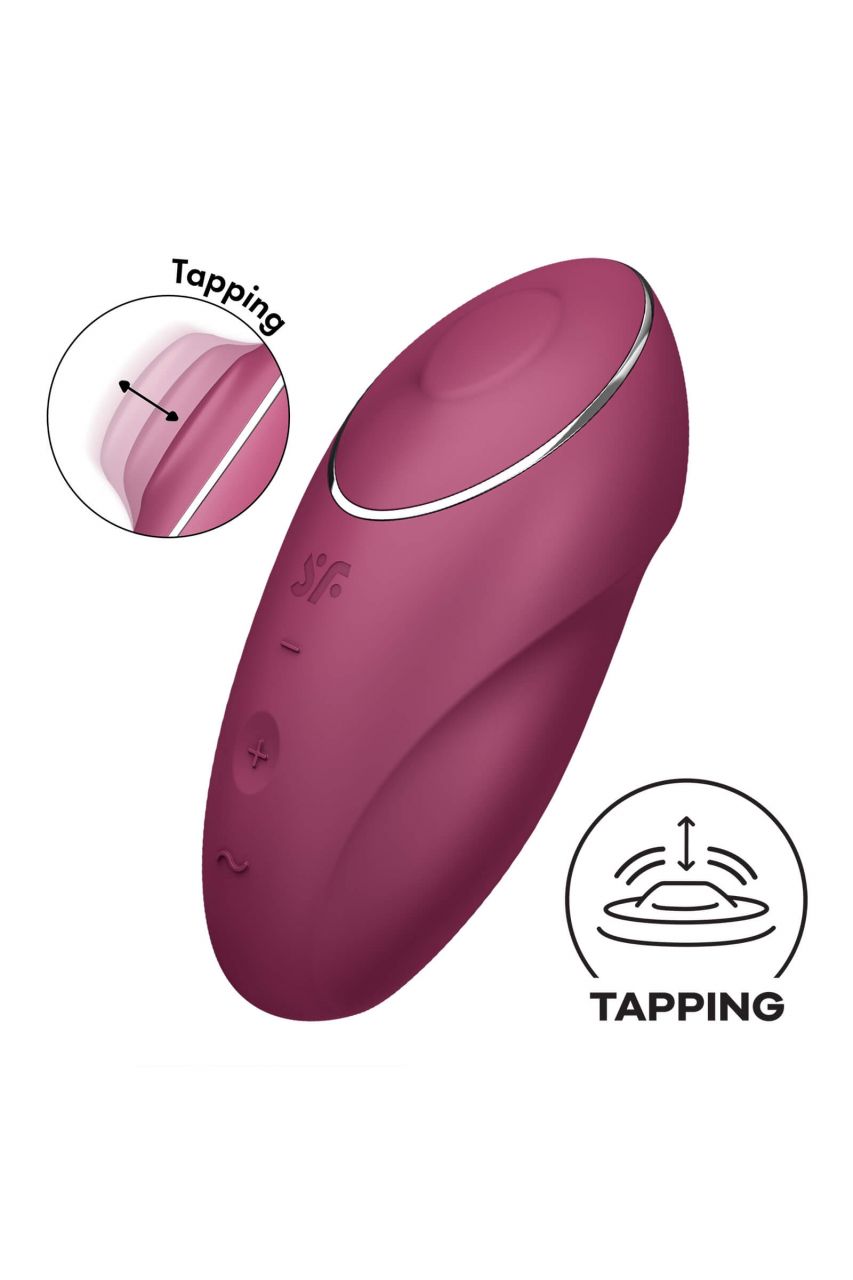 Satisfyer Tap & Climax 1 - 2in1 vibrátor és csiklóizgató (piros)