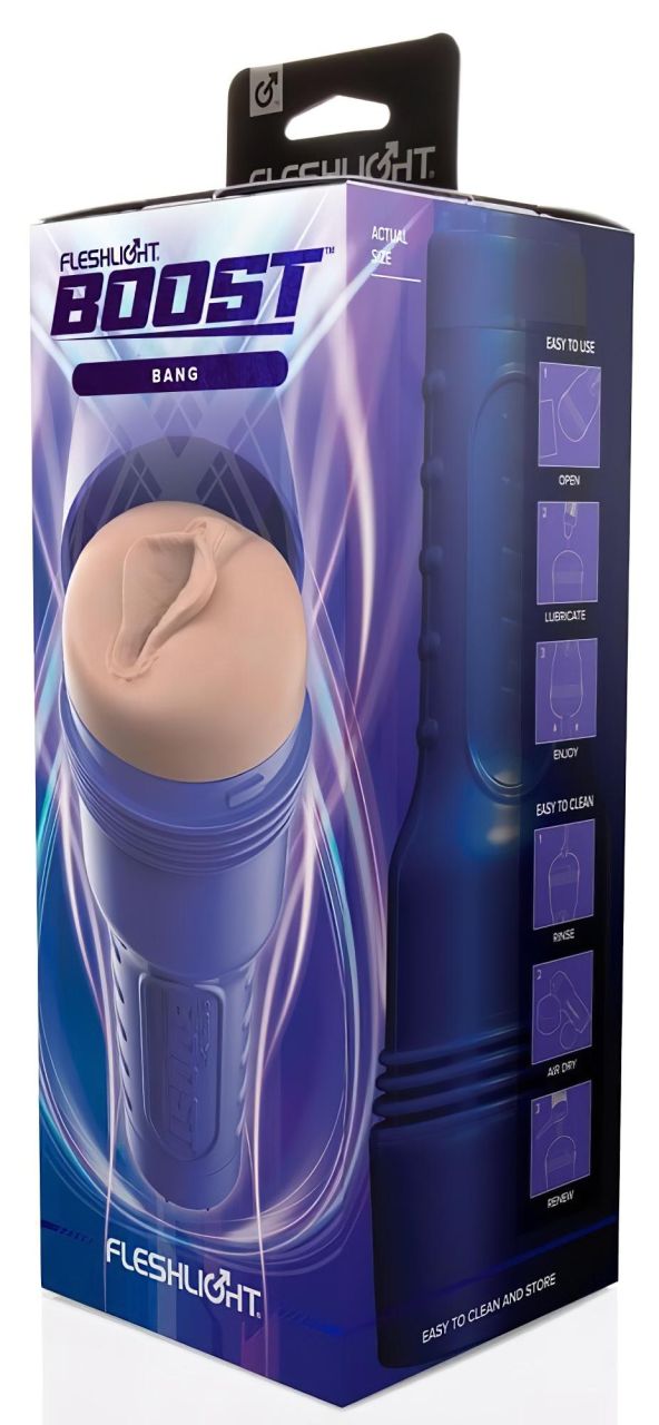 Fleshlight Boost Bang - élethű műpunci maszturbátor (barna)