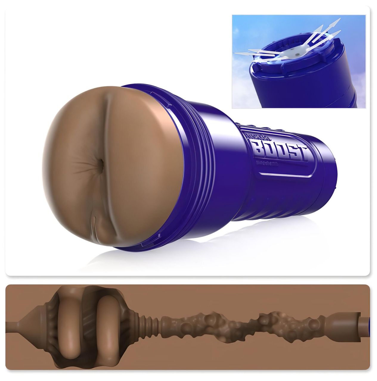 Fleshlight Boost Blast - élethű popsi maszturbátor (barna)