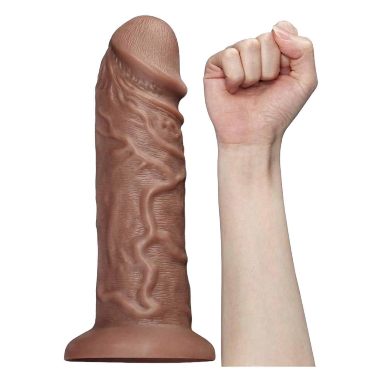 Lovetoy Chubby - tapadótalpas élethű dildó - 25cm (natúr)