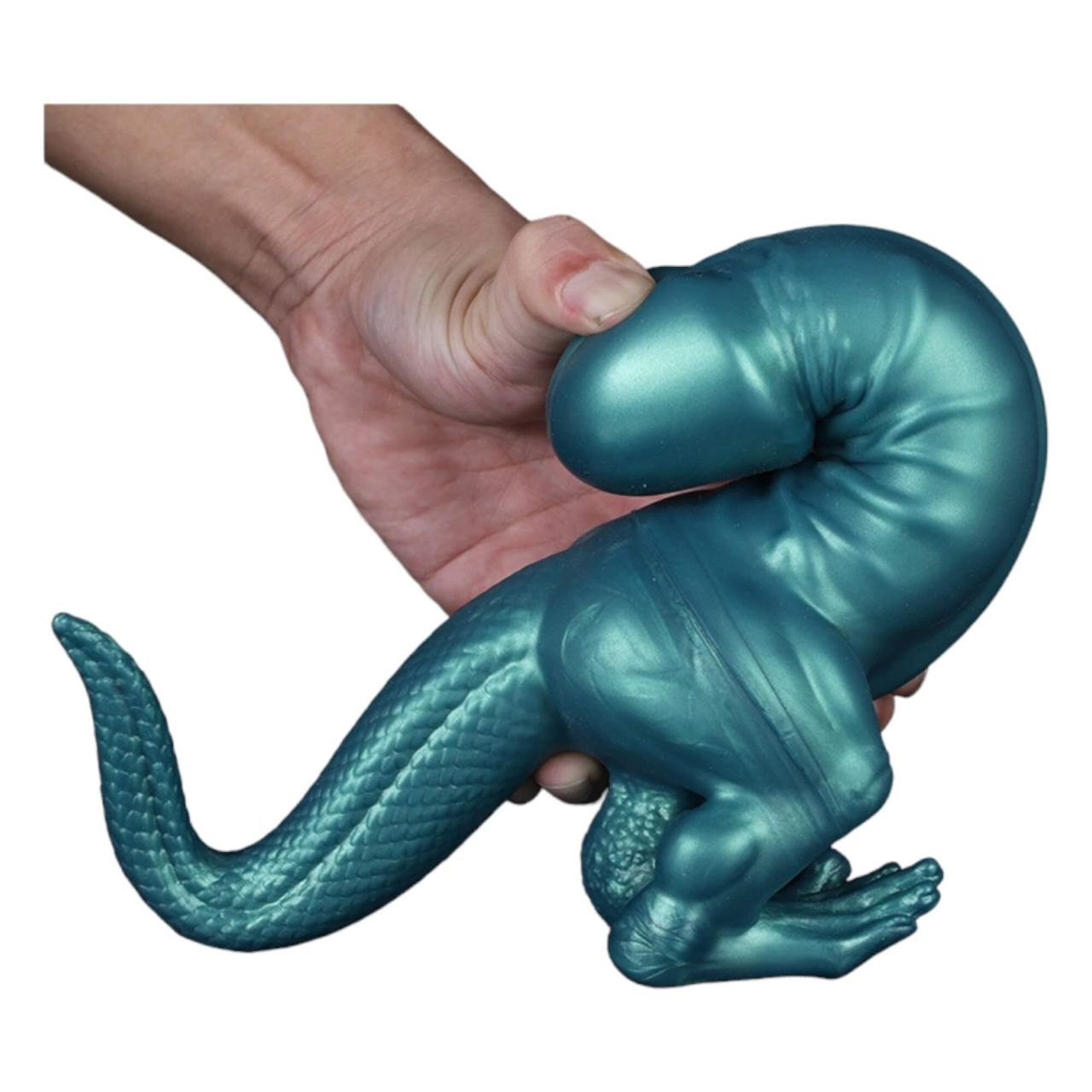 Toppedmonster - dinoszaurusz szilikon dildó - 26 cm (türkiz)