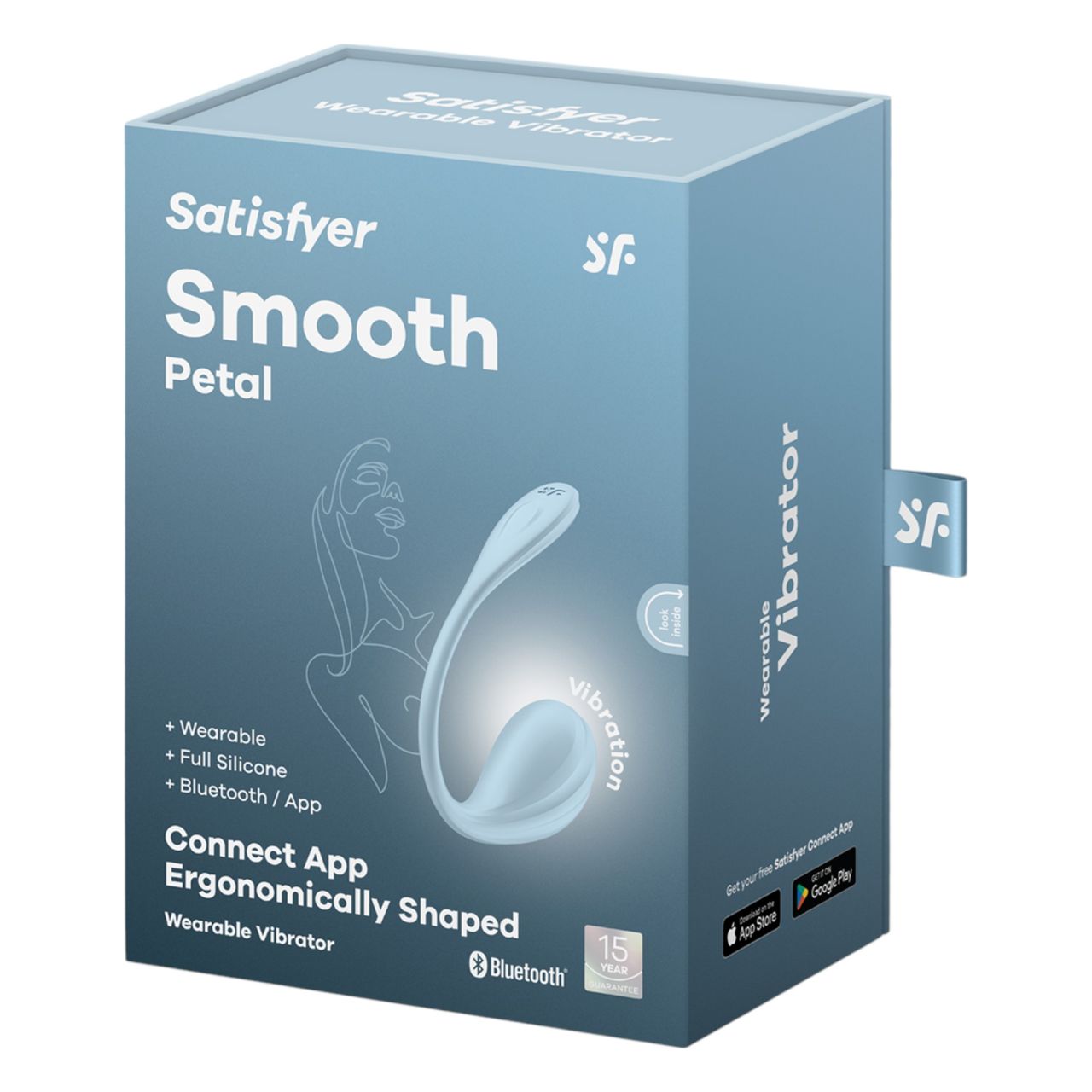 Satisfyer Smooth Petal - okos vibrációs tojás (kék)