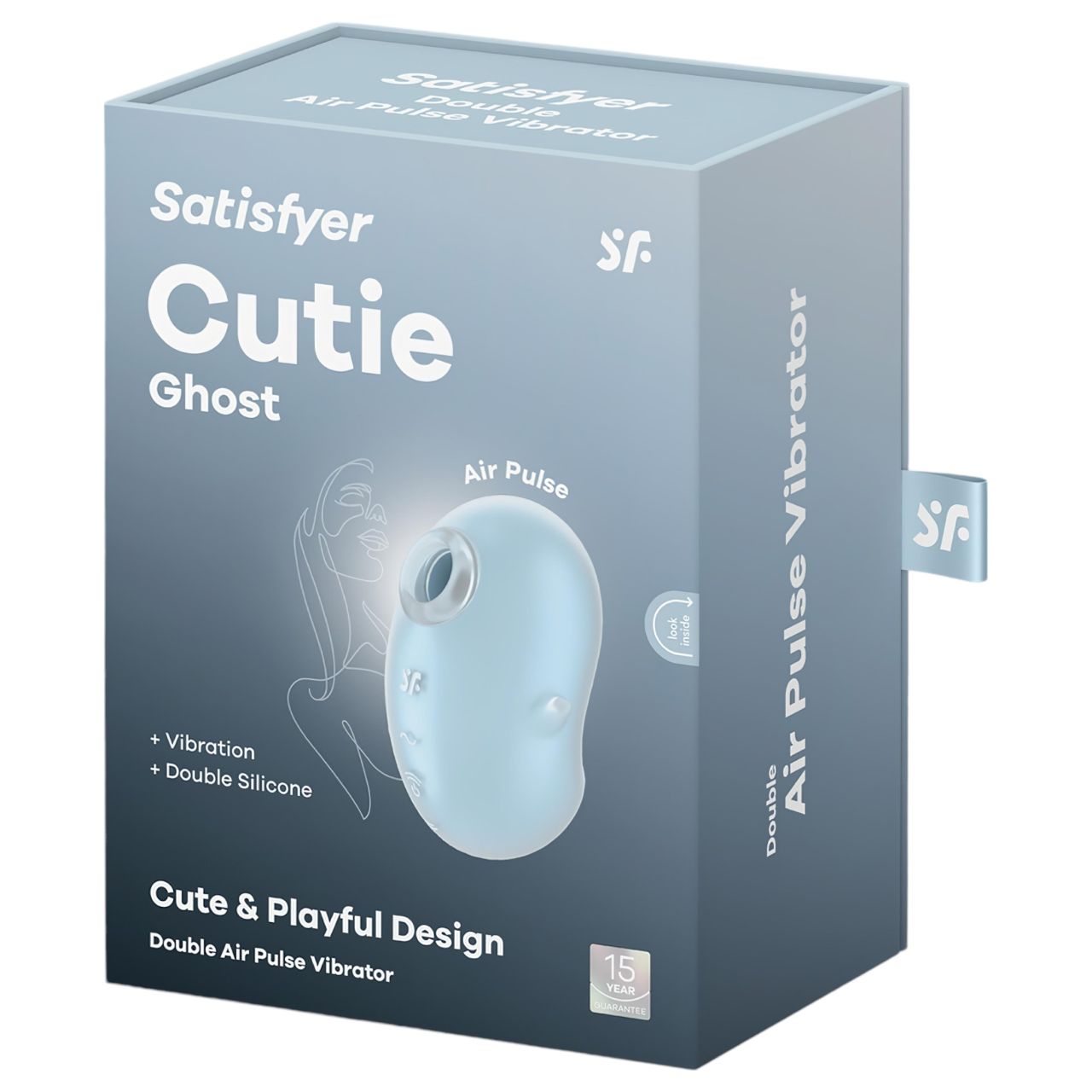 Satisfyer Cutie Ghost - akkus, léghullámos csiklóizgató (kék)