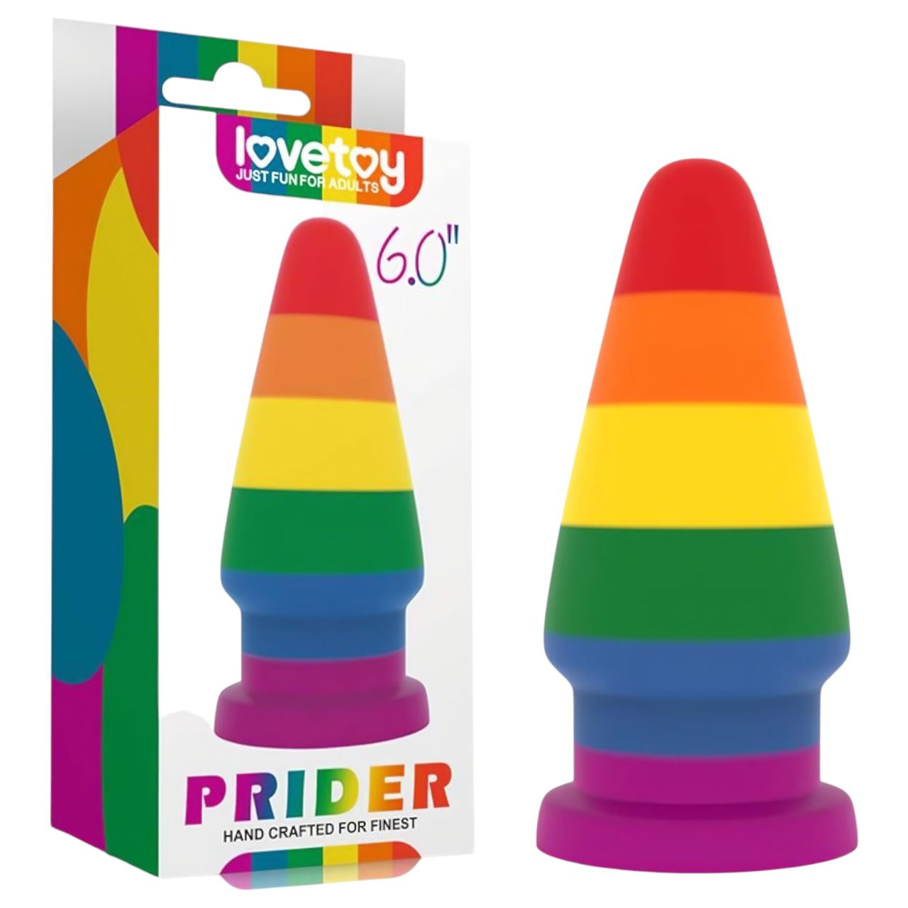 Lovetoy Prider - anál tágító plug - 15cm (szivárvány) Lovetoy Prider - anál tágító plug - 15cm (szivárvány)