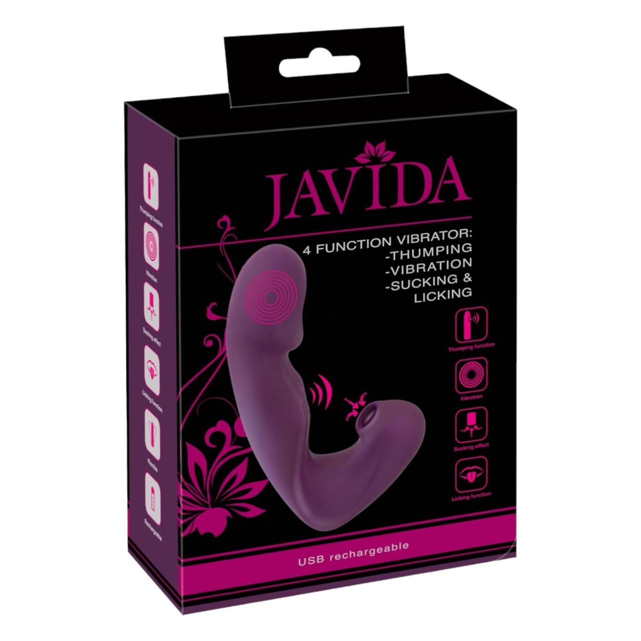 Javida - 4in1 csiklóizgatós vibrátor (lila)