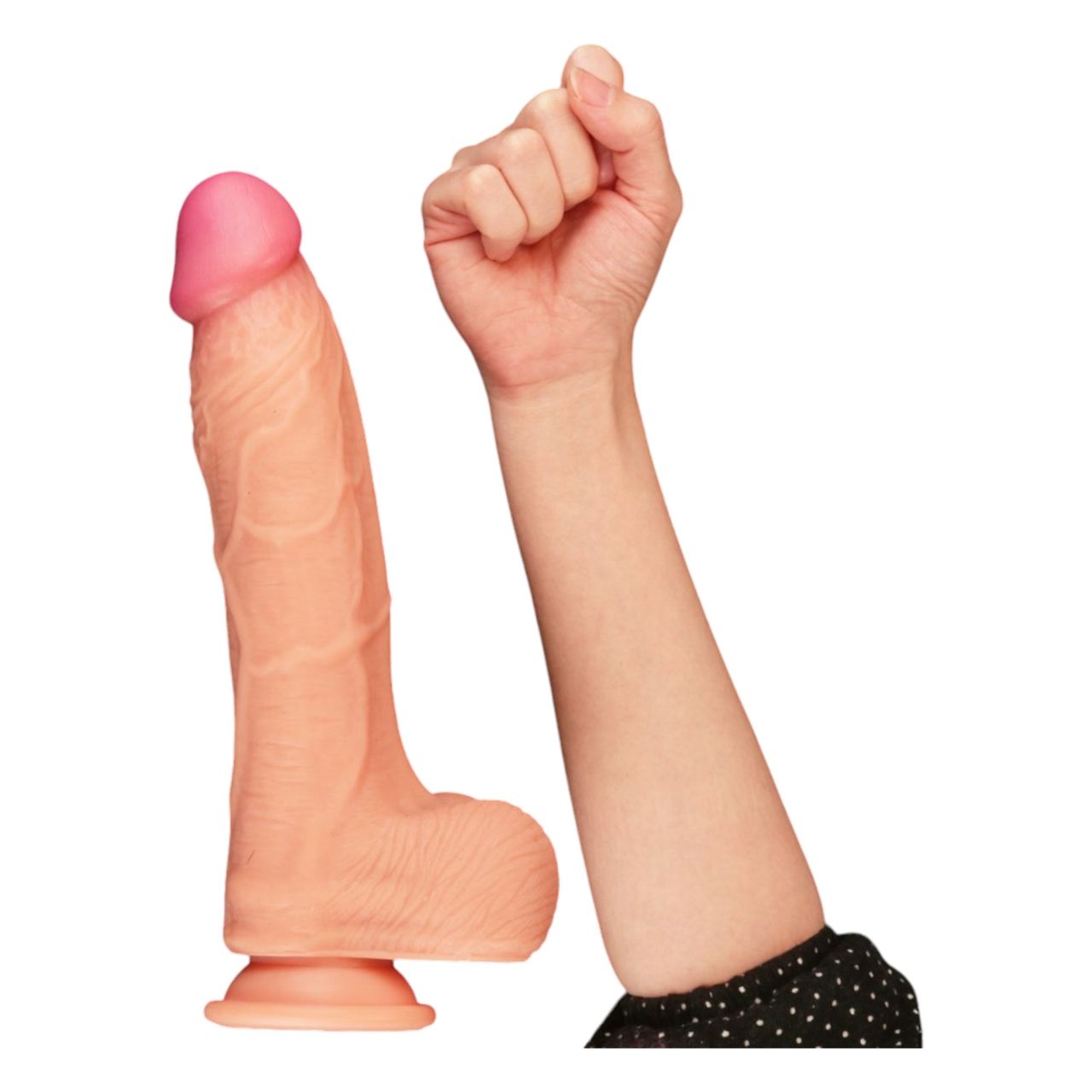 Lovetoy Nature Cock - kétrétegű élethű dildó - 25cm (natúr)