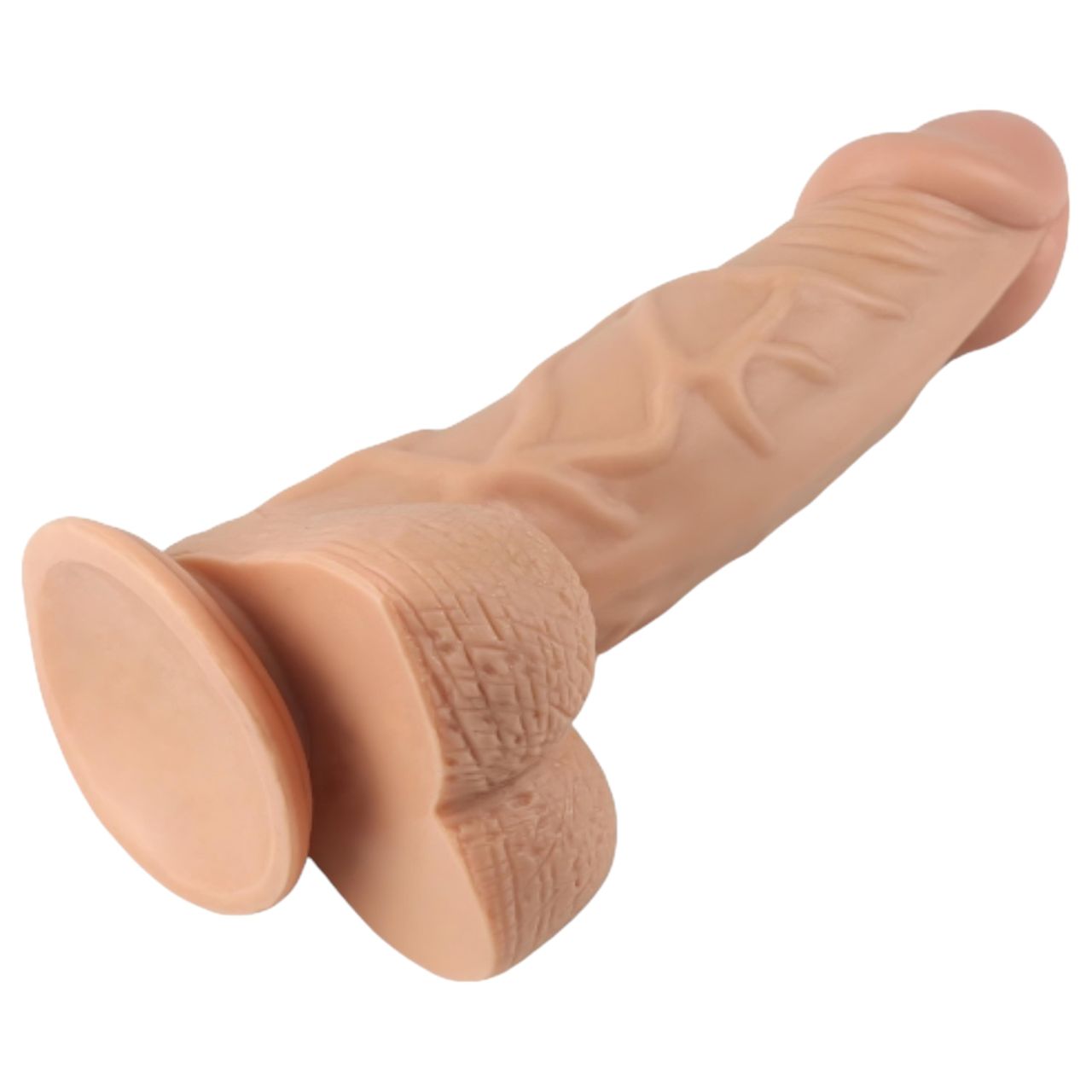 Lovetoy Real Extreme - tapadótalpas, herés dildó - 23cm (natúr)