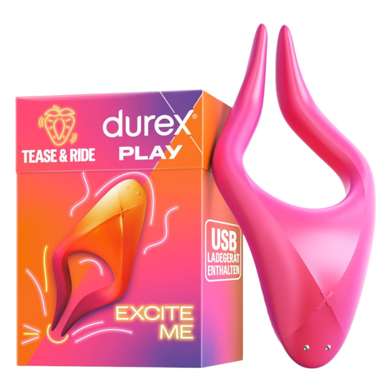 Durex Tease & Ride - Több erogén zónás stimulátor (pink)