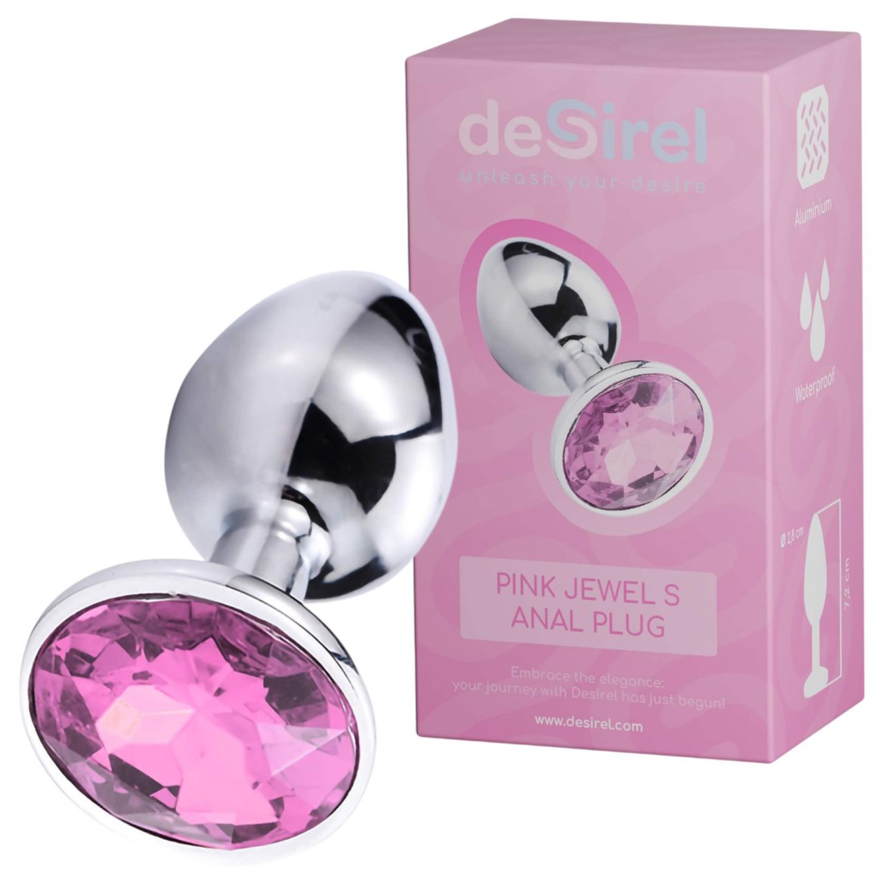 Desirel Pink Jewel S - anál plug (ezüst-pink)