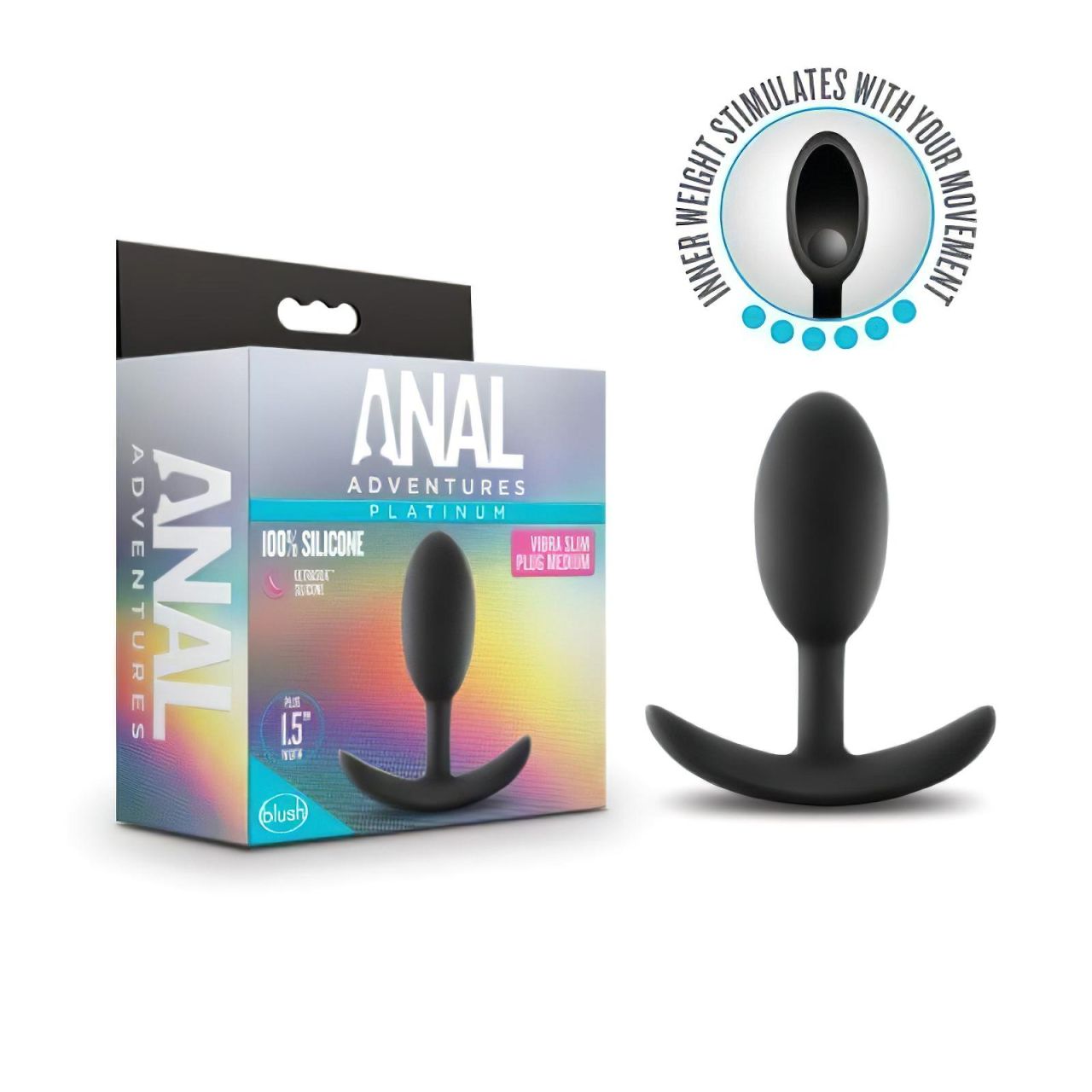 Anal Adventures Platinum M - anál plug - fekete (közepes)