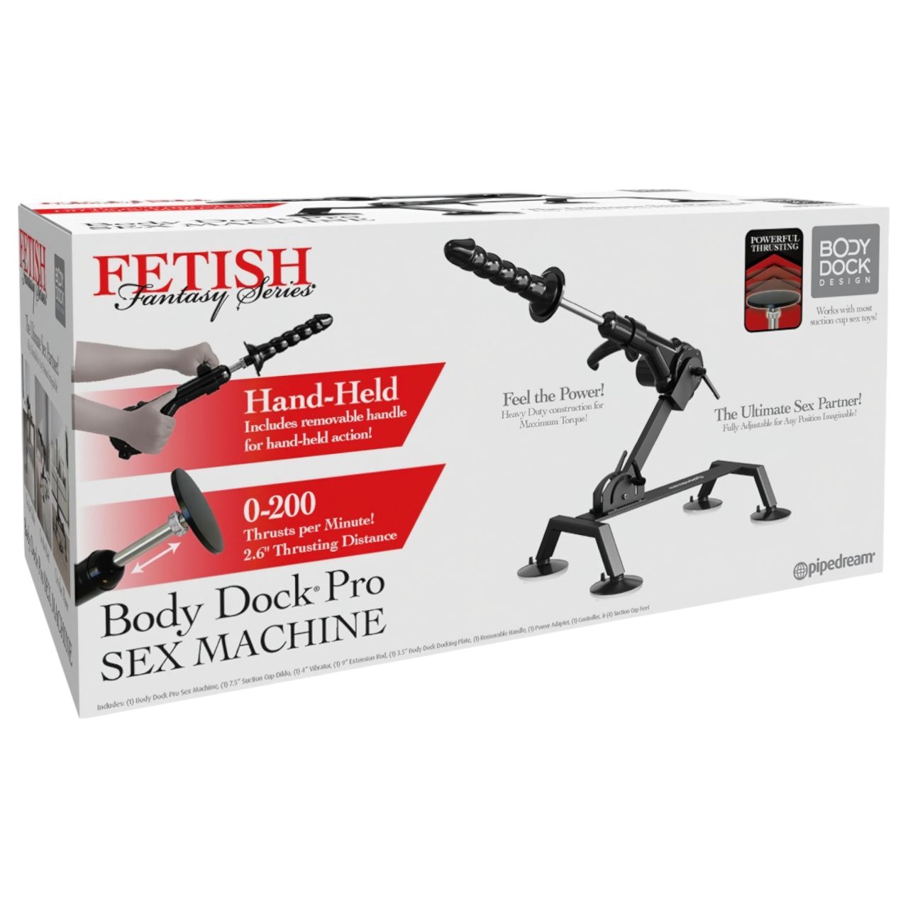 Fetish Body Dock Pro - szexgép (fekete)