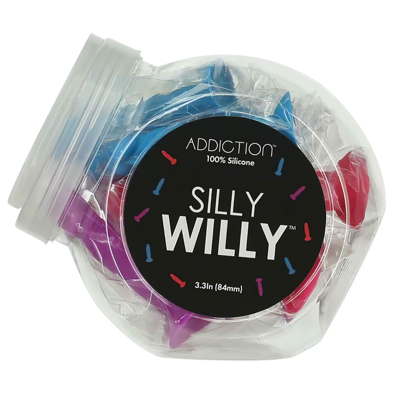 Silly Willy - tapadókorong szilikon dildó - 12 db (színes)