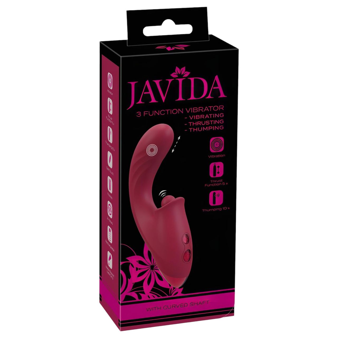 Javida - 3in1 nyelves vibrátor (piros)