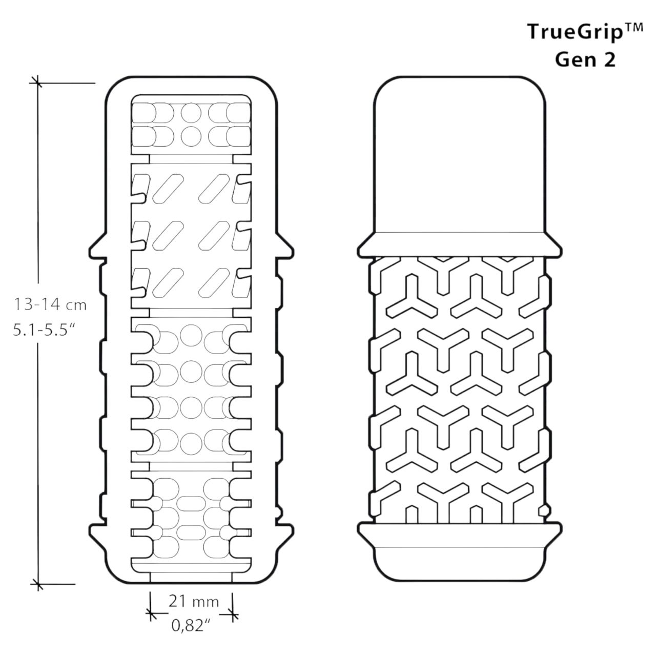 The Handy TrueGrip Gen 2 Sleeve - maszturbátor (átlátszó)