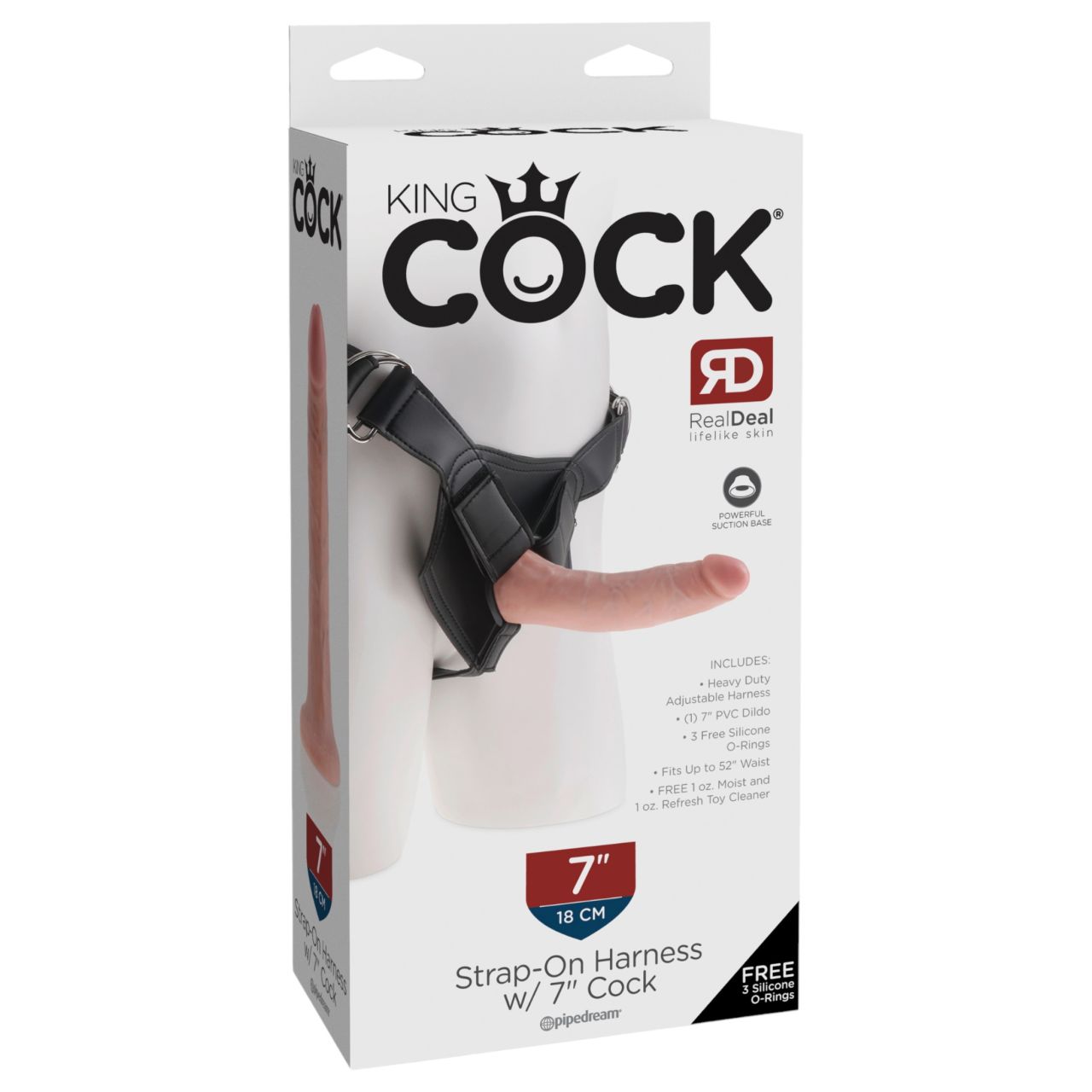 King Cock 7 - felcsatolható dildó hámmal (fekete) King Cock 7 - felcsatolható dildó hámmal (fekete)