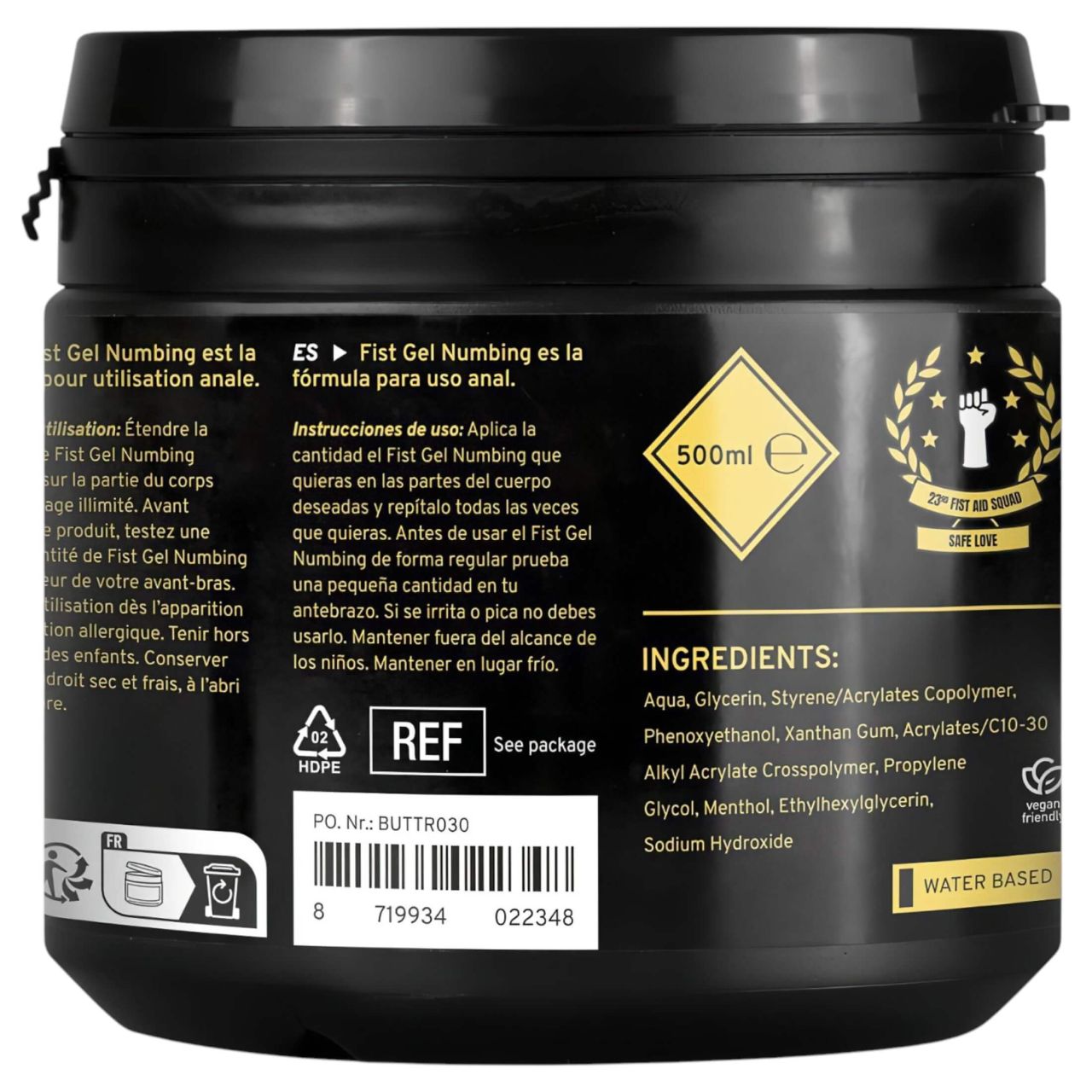 BUTTR - érzéstelenítő öklöző (fisting) gél (500ml) BUTTR - érzéstelenítő öklöző (fisting) gél (500ml)