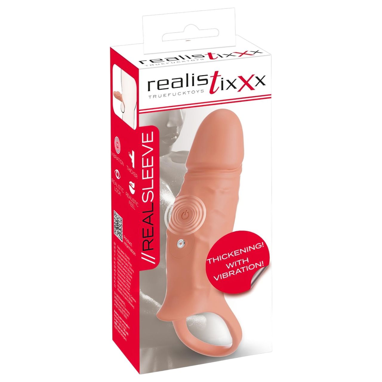 Realistixxx - heregyűrűs, vibrációs péniszköpeny (natúr) Realistixxx - heregyűrűs, vibrációs péniszköpeny (natúr)