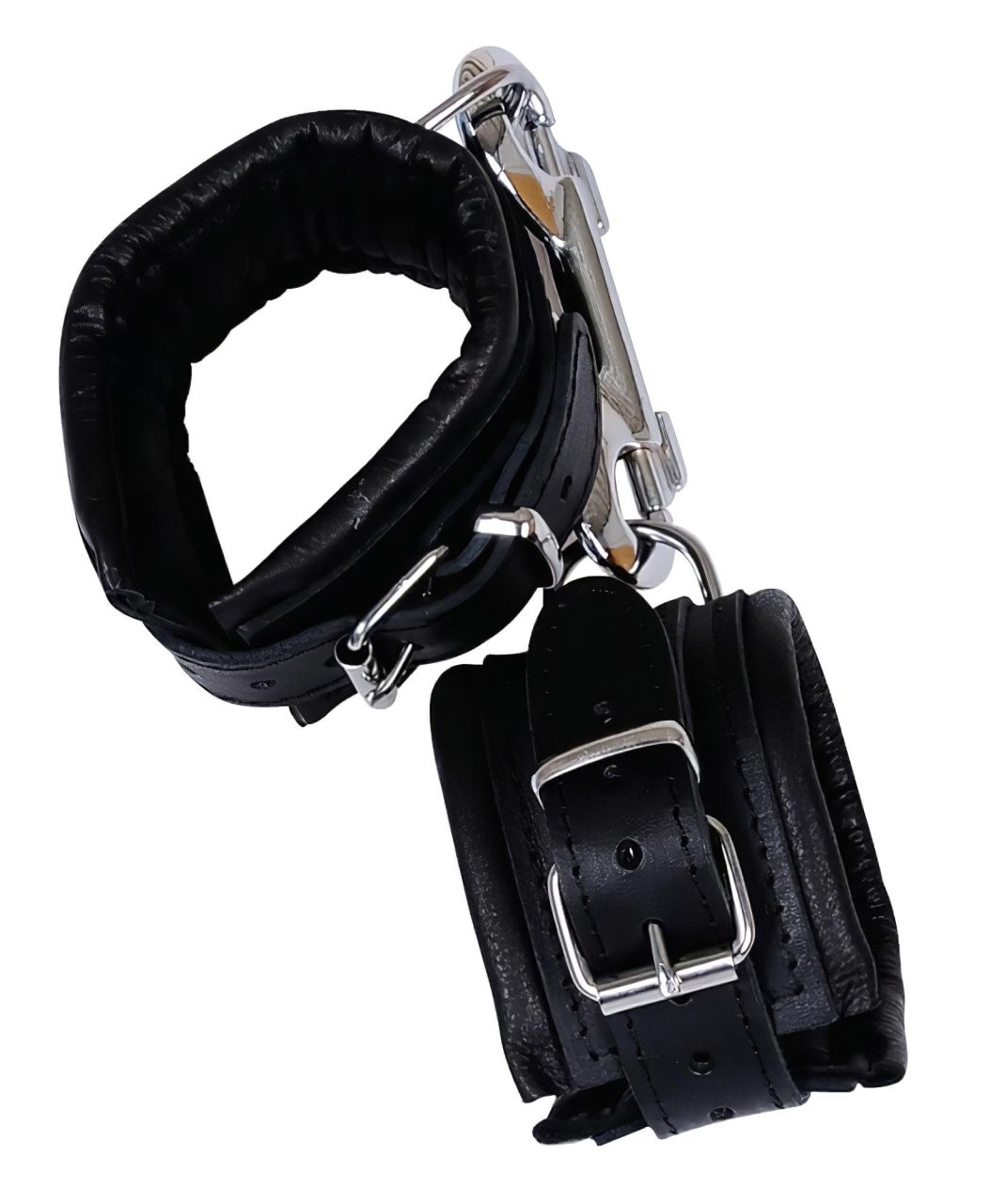 ZADO - bőr csukló bilincs és karabiner (fekete) ZADO - bőr csukló bilincs és karabiner (fekete)