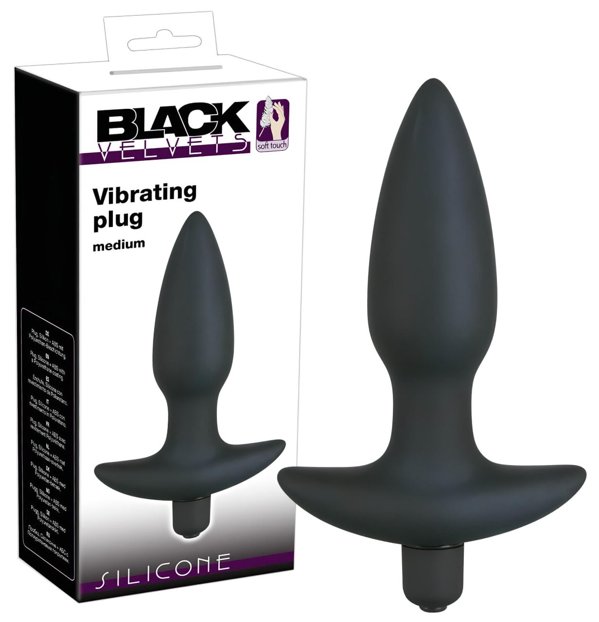 Black Velvet anál plug vibrátor - közepes Black Velvet anál plug vibrátor - közepes