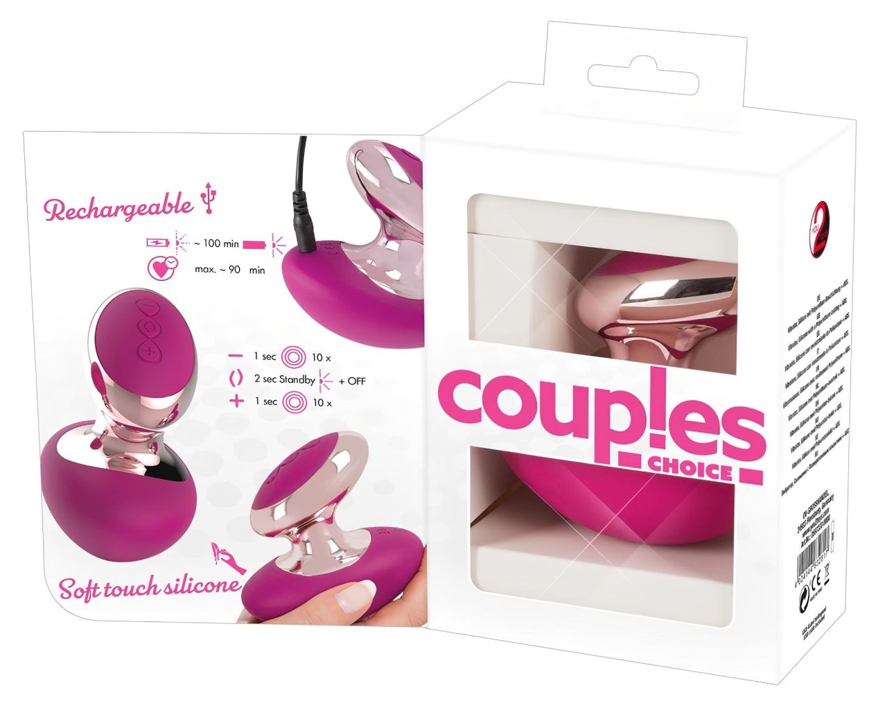 Couples Choice - akkus, mini masszírozó vibrátor (pink) Couples Choice - akkus, mini masszírozó vibrátor (pink)