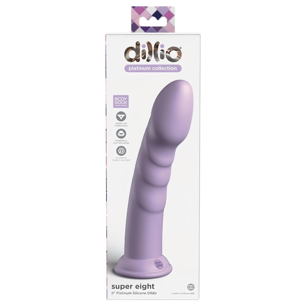 Dillio Super Eight - tapadókorong szilikon dildó (21cm) - lila Dillio Super Eight - tapadókorong szilikon dildó (21cm) - lila